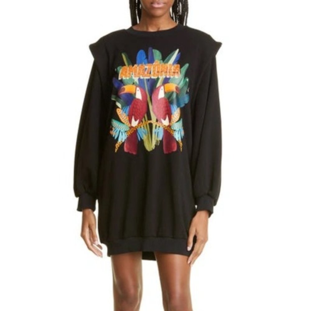 NWT FARM RIO AMAZONIA TOUCAN SWEATER DRESS, MEDIUM